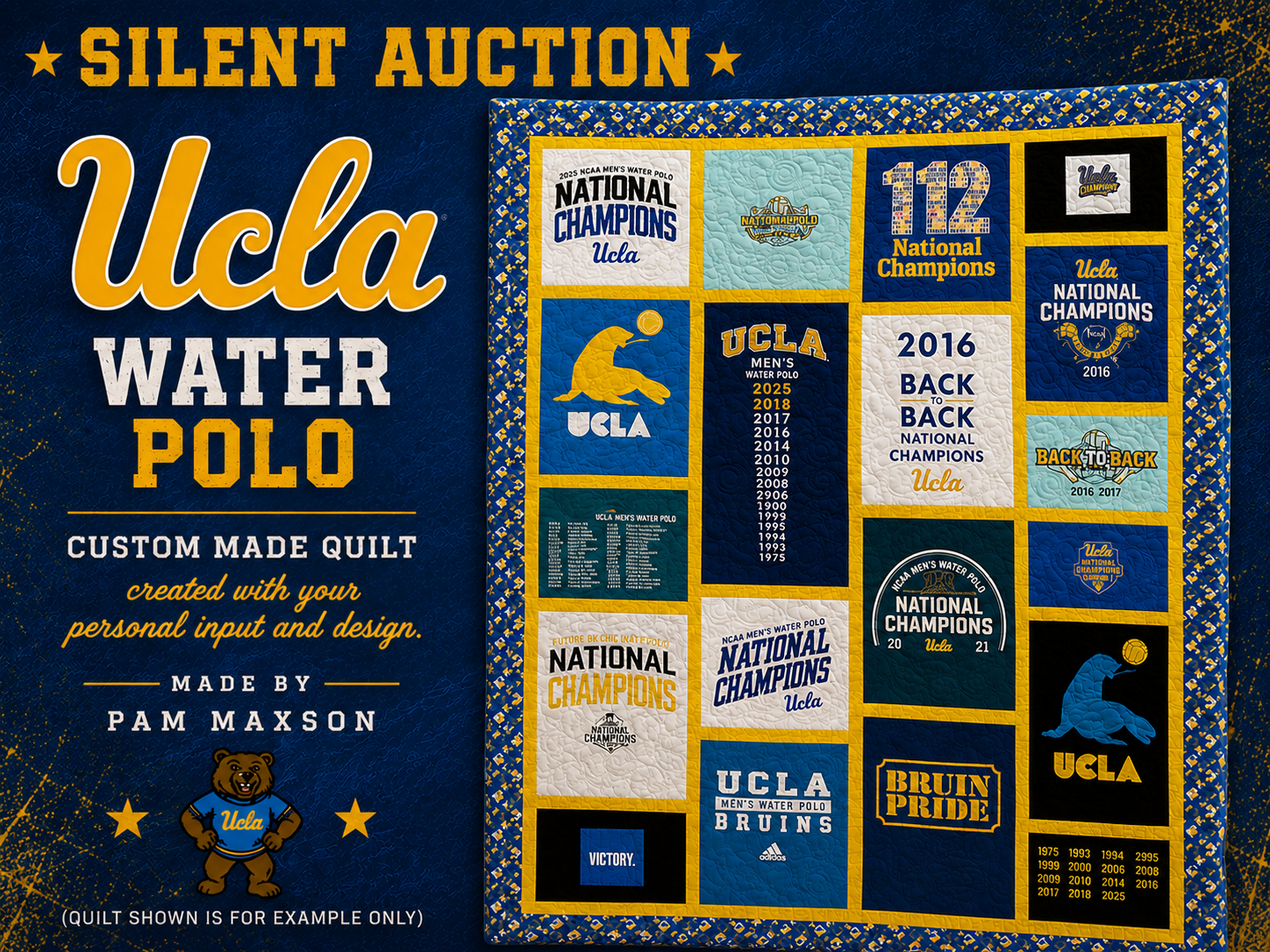 Custom Made T-Shirt Quilt — Bruin Bash 2026 Silent Auction