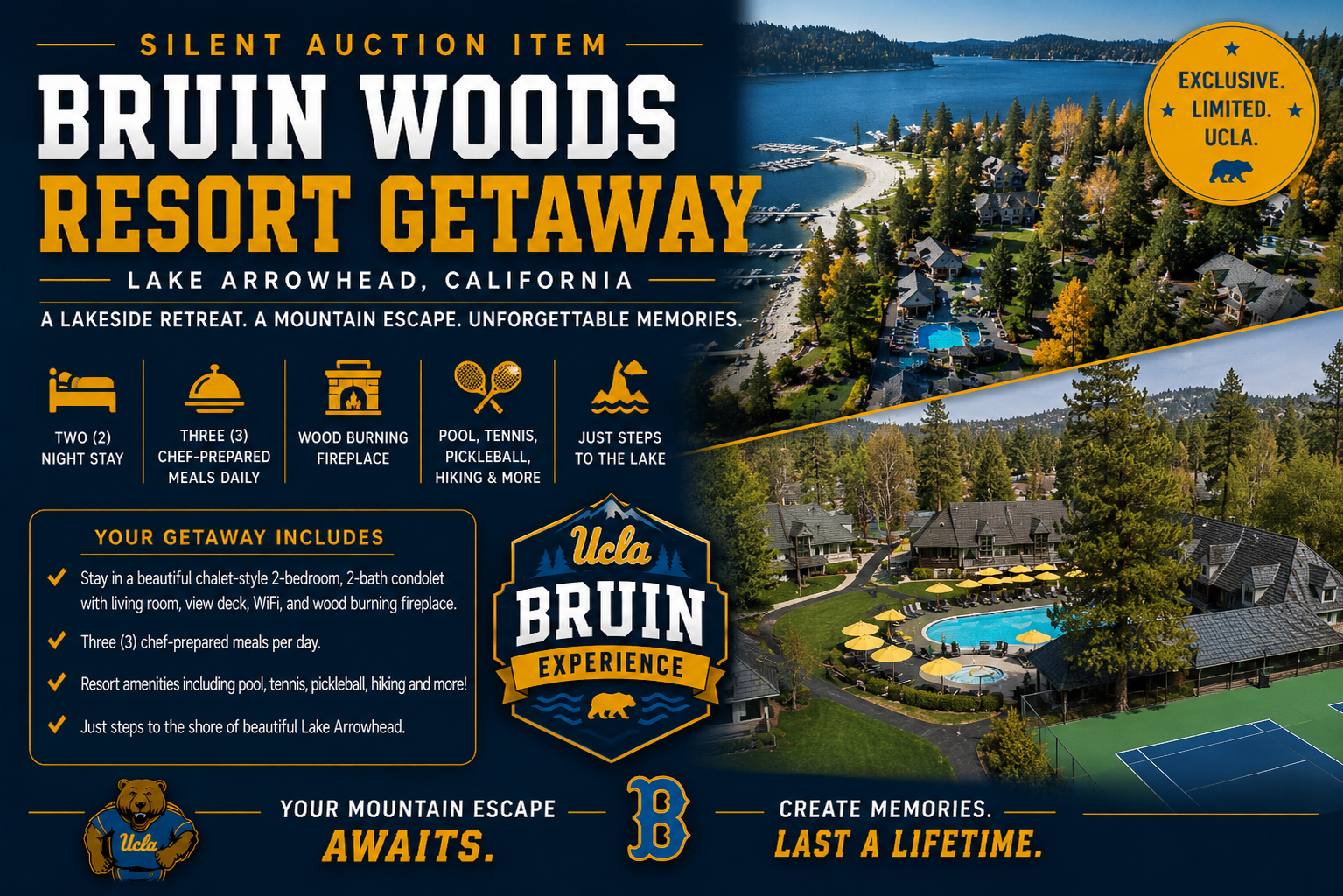 Mountain Escape to Bruin Woods — Bruin Bash 2026 Silent Auction