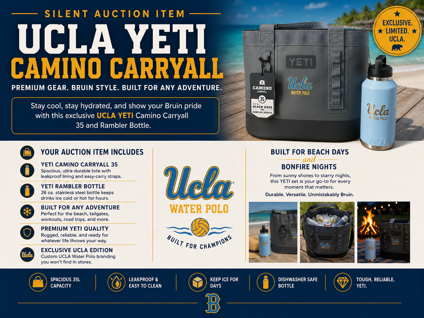 UCLA Yeti Camino Carryall — Bruin Bash 2026 Silent Auction