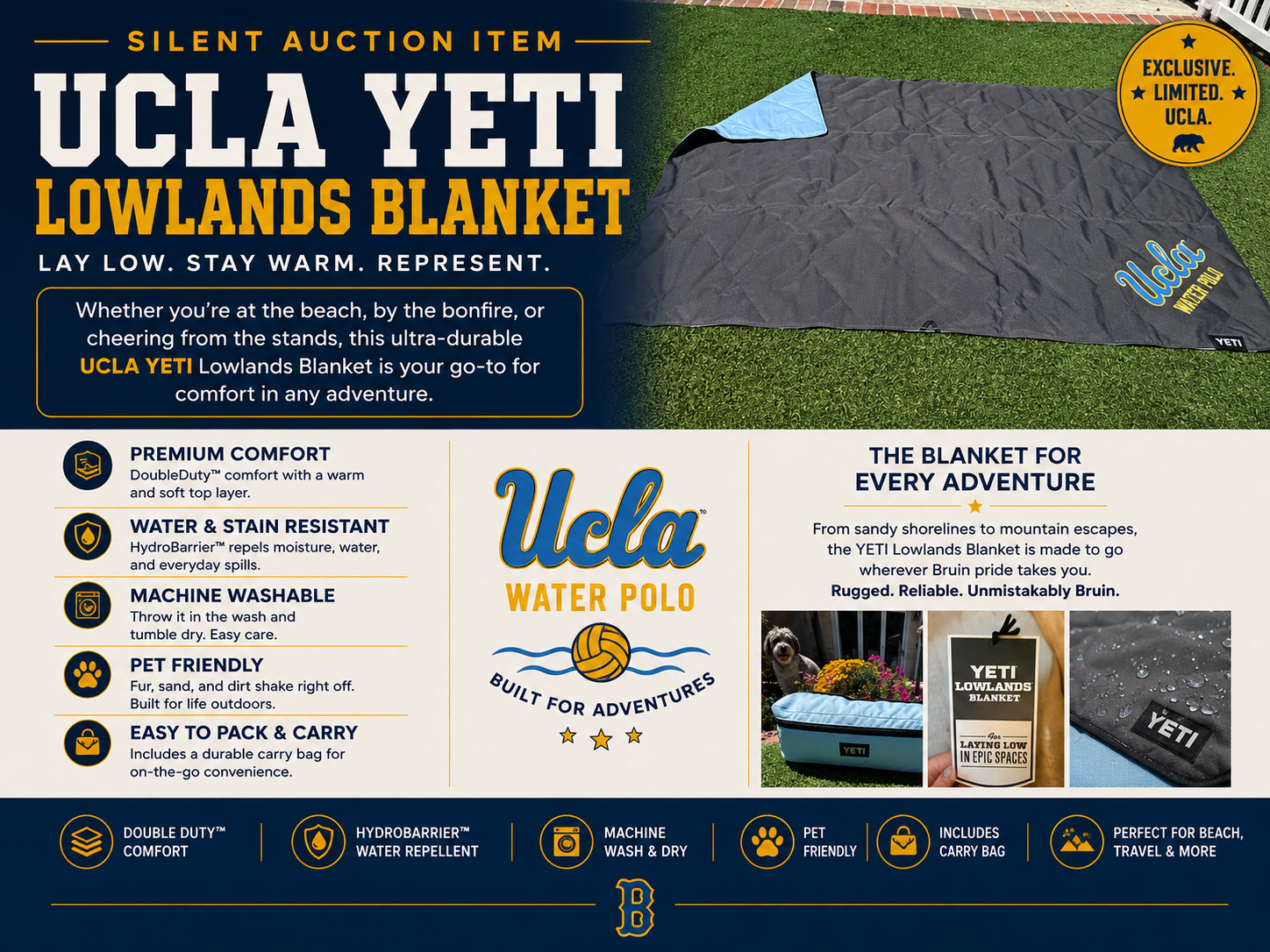 UCLA Yeti Lowlands Blanket — Bruin Bash 2026 Silent Auction