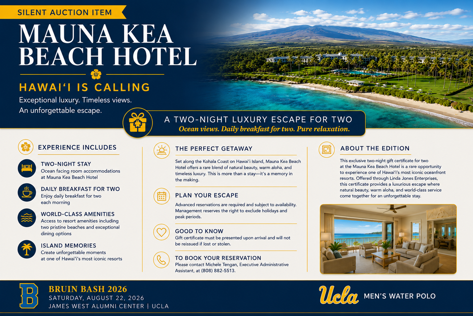 Mauna Kea Beach Hotel — Bruin Bash 2026 Silent Auction
